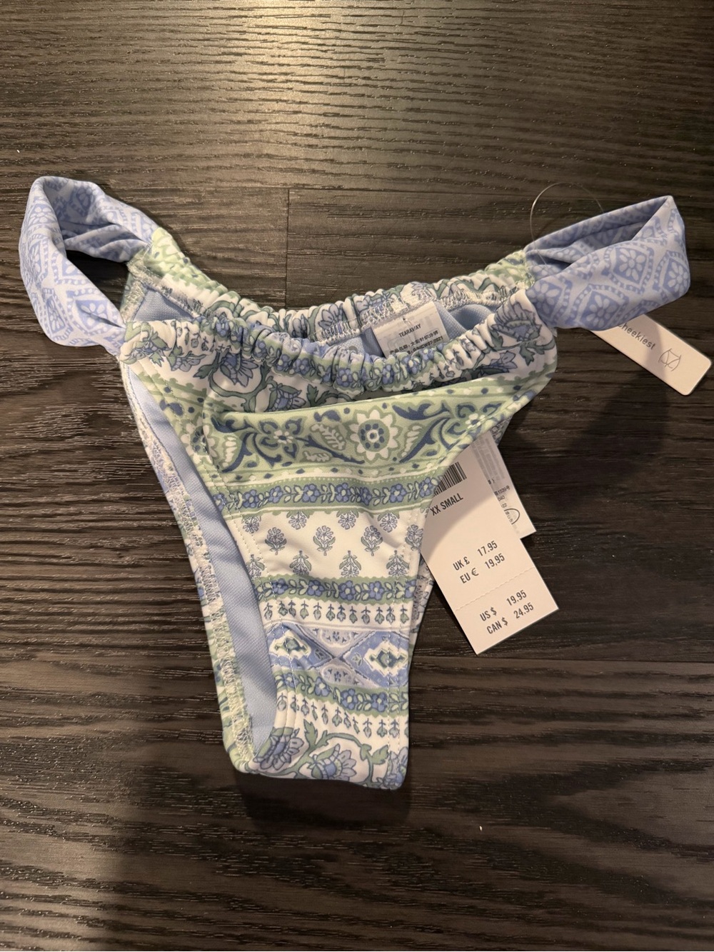 Hollister Light Blue & Mint Paisley Girls' Bikini Bottoms